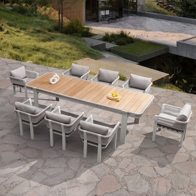 HIGOLD Borromeo Teak Outdoor Patio Dining Set with Cushions