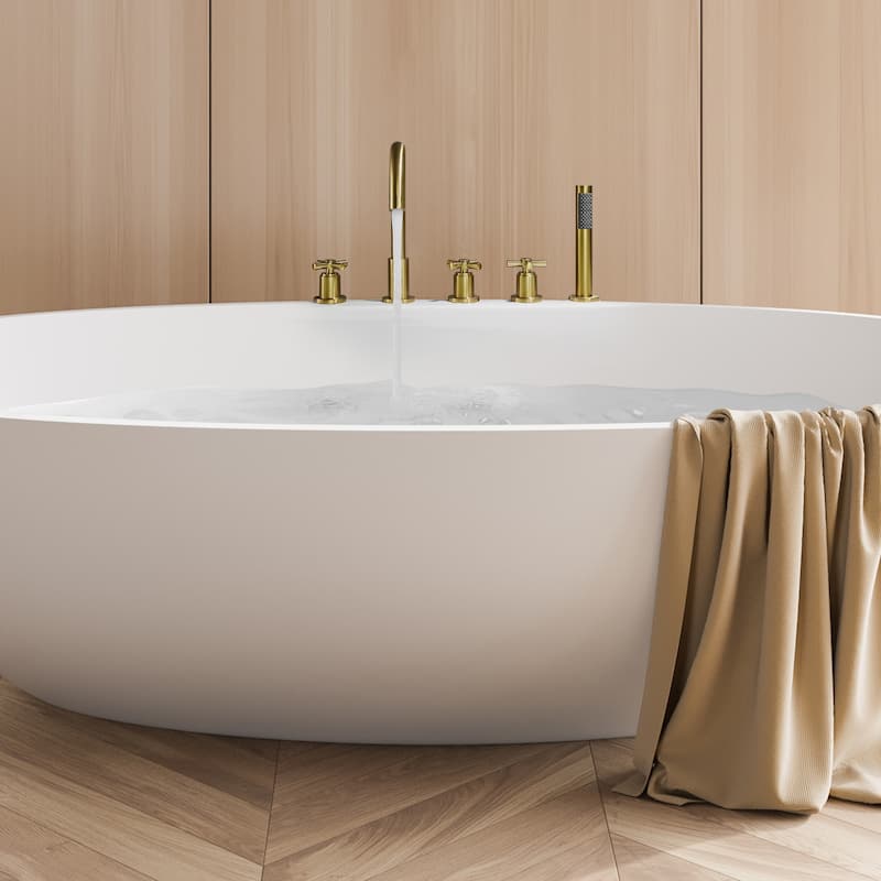 Altair Sorlia Cross Handles Deck-Mount Roman Tub Faucet with Handshower