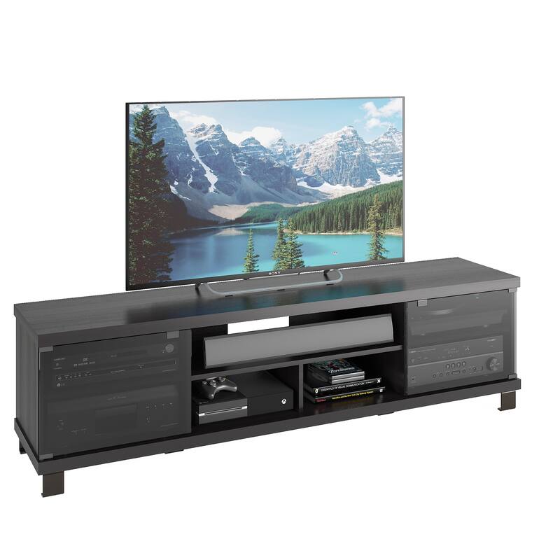 Holland TV Bench with Glass Doors, for TVs up to 85"