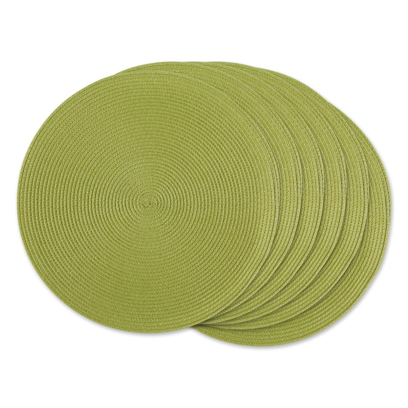 DII White Round PP Woven Placemat Set of 6