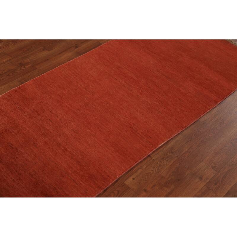 Modern Gabbeh Oriental Rug Hand-Knotted Foyer Wool Carpet - 2'7" x 5'11"