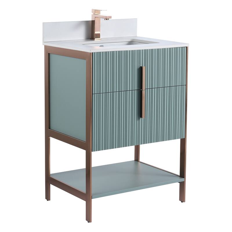 Fine Fixtures Serenity Modern Bathroom Vanity with White Stone Top