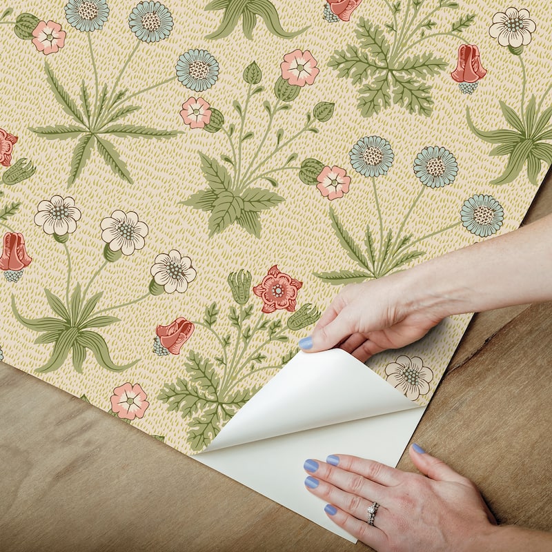 Daisy Fennel and Rose Peel and Stick Wallpaper