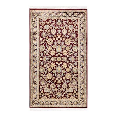 Overton Handknotted Wool Traditional Oriental Red Area Rug - 3' x 5'