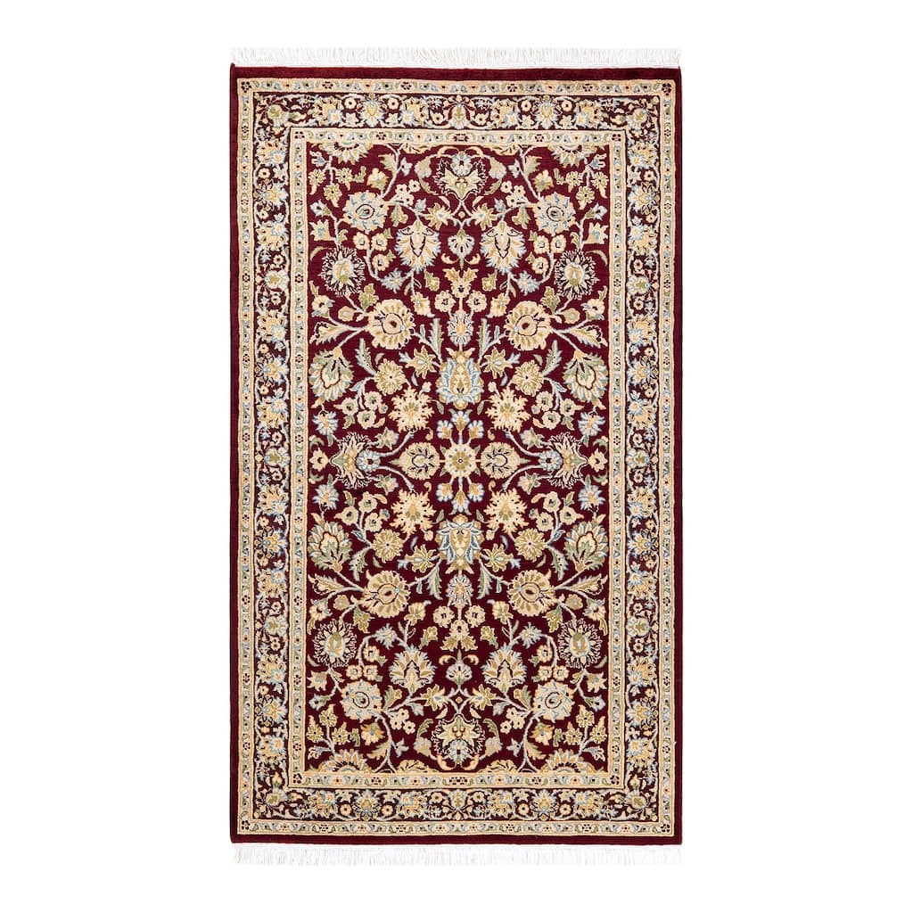 Overton Handknotted Wool Traditional Oriental Red Area Rug - 3' x 5'