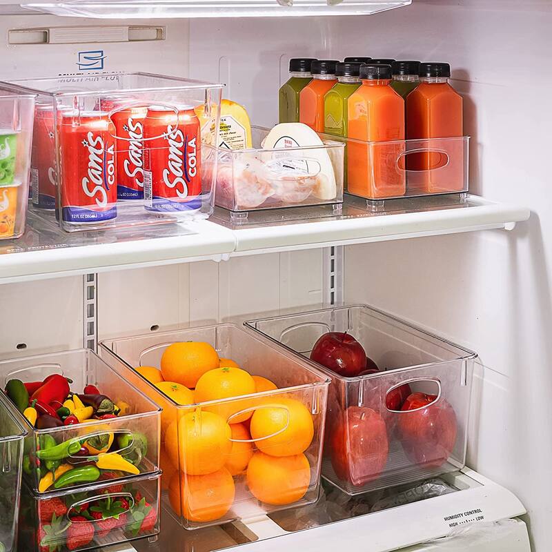 Sorbus Clear Plastic Organizer Storage Bin Containers for Pantry Food & Kitchen Fridge (8-Pack)