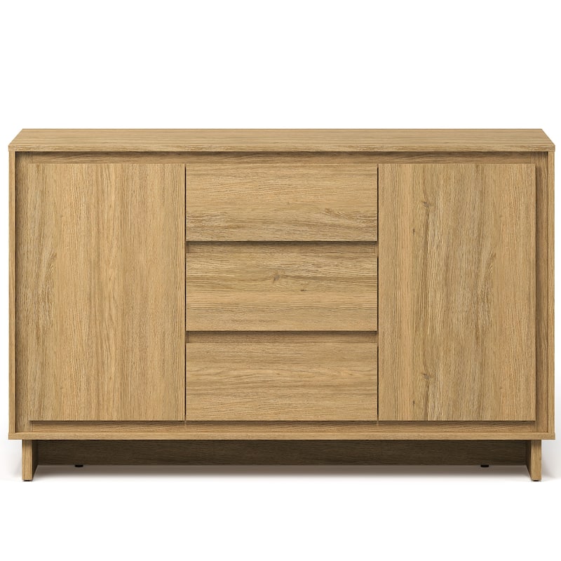 Modern Storage Cabinet with 2 Doors, 3 Drawers & Framed Edge Design - N/A