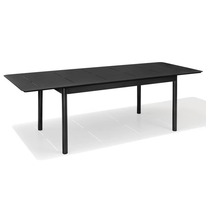 7/9PC Outdoor Aluminum Expandable Patio Dining Sets Extension Table with Rattan Chair