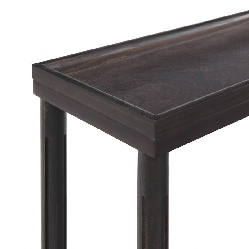 HomeRoots Set of Two 24" Espresso Solid Wood End Tables With Shelf - 22' X '24' X '8