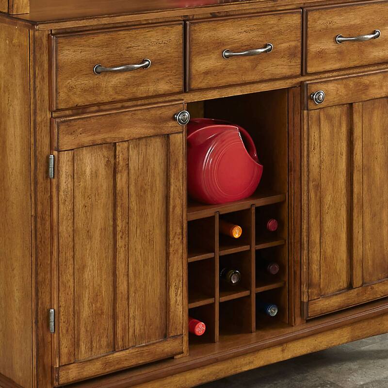 Homestyles Buffet Of Buffets Brown Wood Buffet with Hutch - 44" x 17" x 72"
