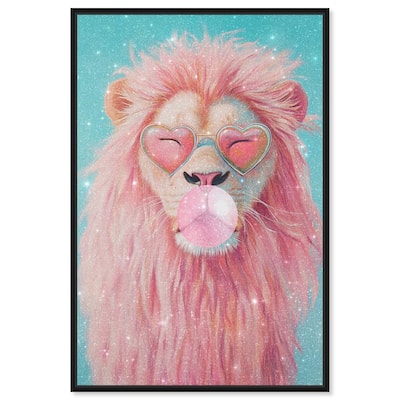Pastel Lion Bubblegum Canvas by Art Remedy