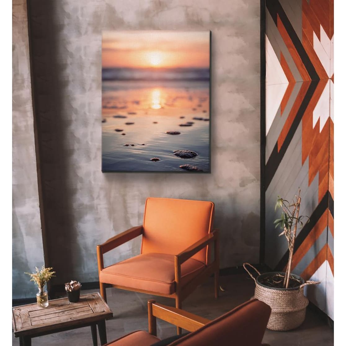 Photography Series Canvas Art - Sunset on the Water 12x18