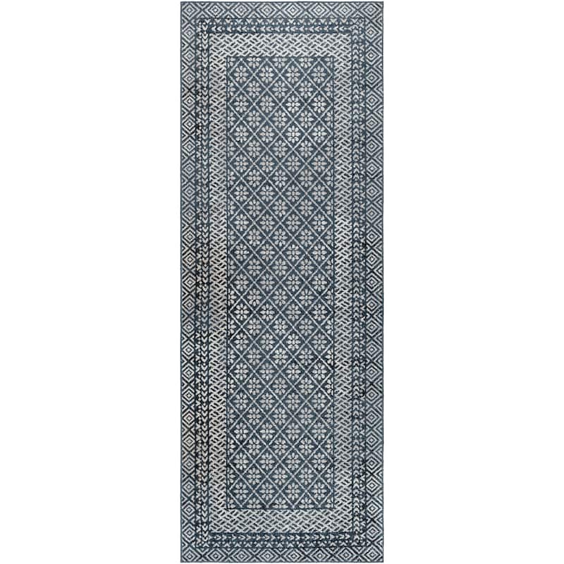 Livabliss Wolbach Machine Washable Traditional Border Area Rug