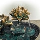preview thumbnail 11 of 10, Alpine Corporation 30" Tall Outdoor Pedestal Lotus Rock Waterfall Fountain with LED Lights