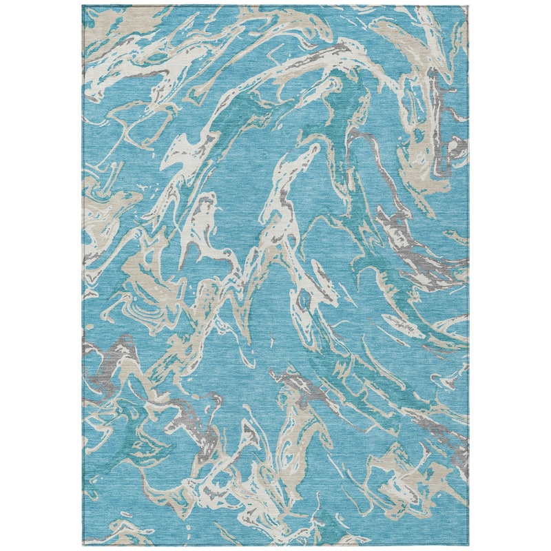 HomeRoots Abstract Transitional Rectangle Outdoor Rug