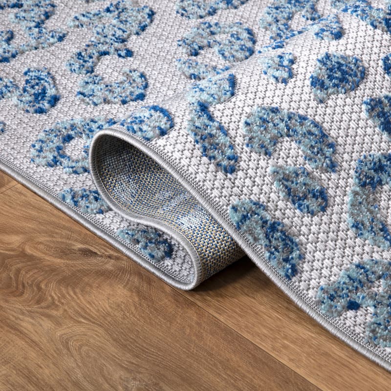 Abani Rugs HAM230A Animal Print Cheetah Blue Rug