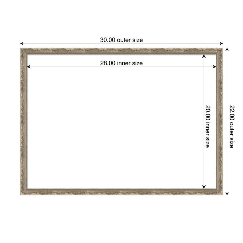 Mila Framed Dry Erase Magnetic Board - 30 x 22 in - Mila Dark Silver