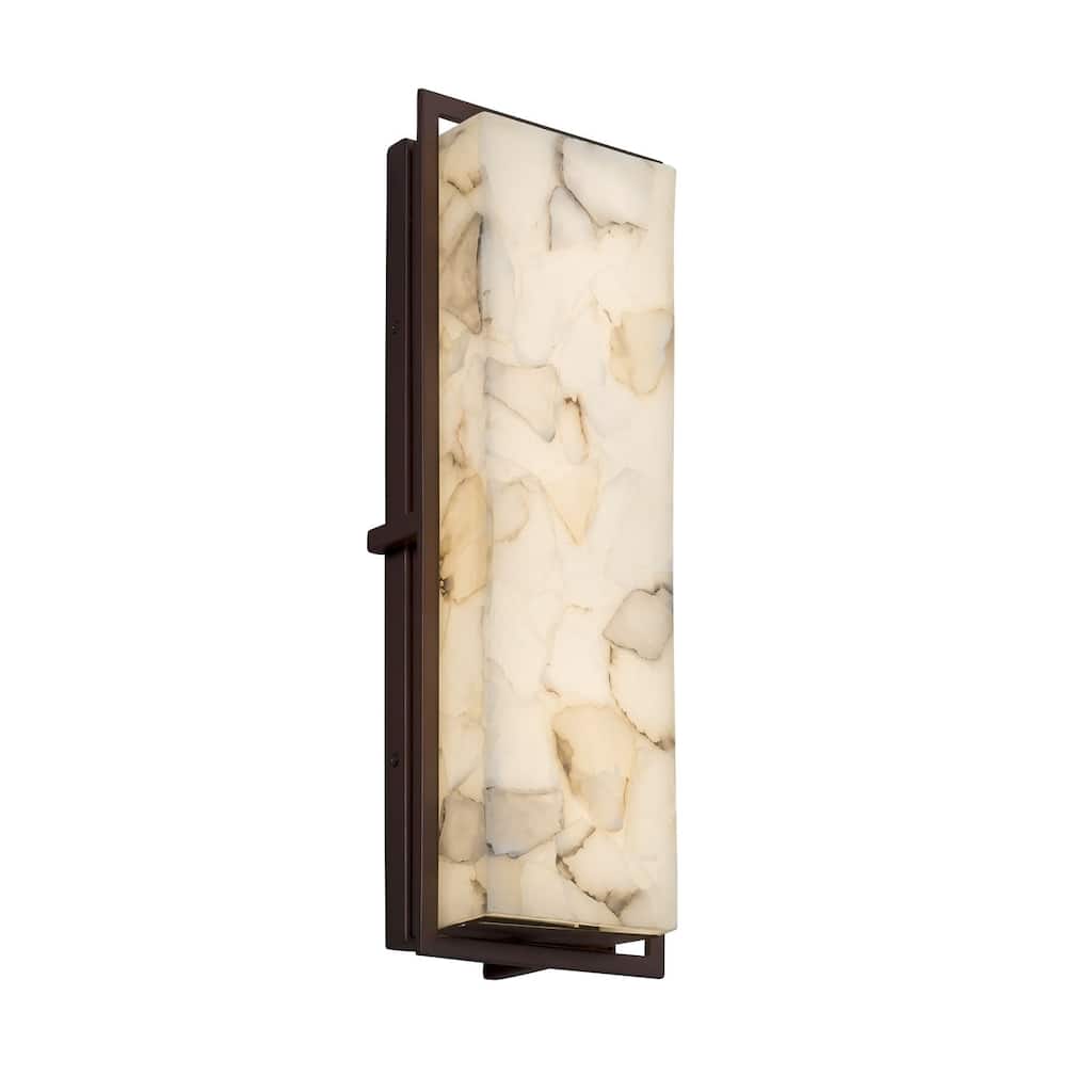 Justice Design Alabaster Rocks Avalon Dark Bronze ADA Large Outdoor Wall Sconce