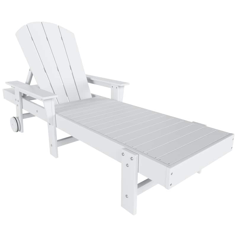 Laguna Hdpe All Weather Outdoor Patio Pool Reclining Chaise Lounge With Arms And Wheels
