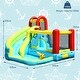 preview thumbnail 5 of 10, 6-in-1 Inflatable Bounce House with Climbing Wall and Basketball Hoop with Blower - Full Size
