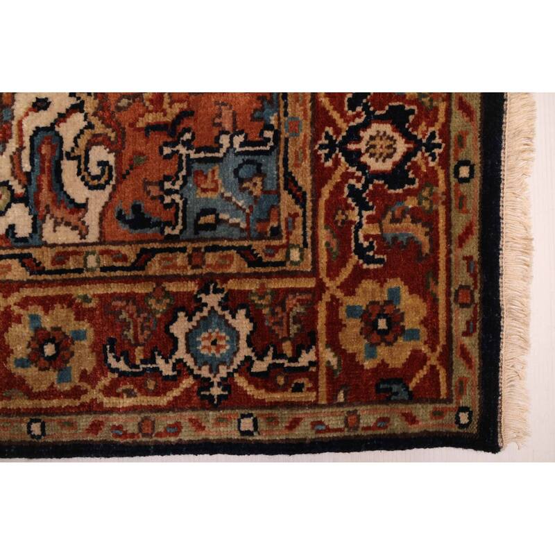 ECARPETGALLERY Hand-knotted Jules Sultane Dark Navy Wool Rug - 4'0 x 5'11