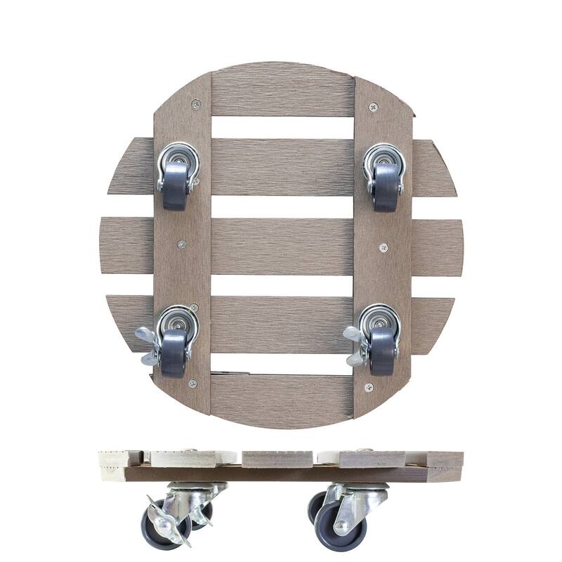 WAGNER design yourself 11.4" Round WPC Plant Caddy, Indoor/Outdoor, with Brakes