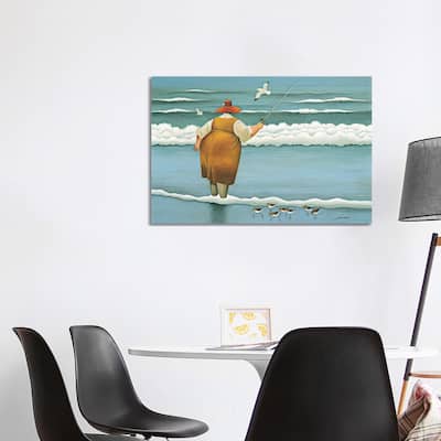 iCanvas "Surfside Fishing" by Lowell Herrero Canvas Print