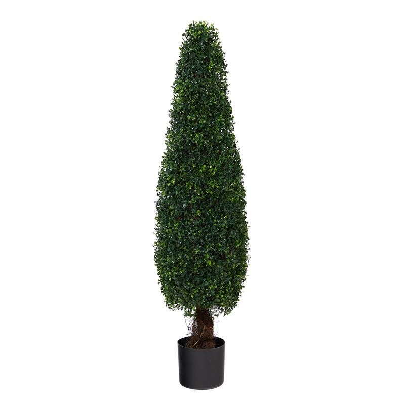 Artificial Topiary Tree 4ft - Indoor Outdoor UV Resistant - Lush Green Foliage - Decorative Garden Accent - 41-50 Inches