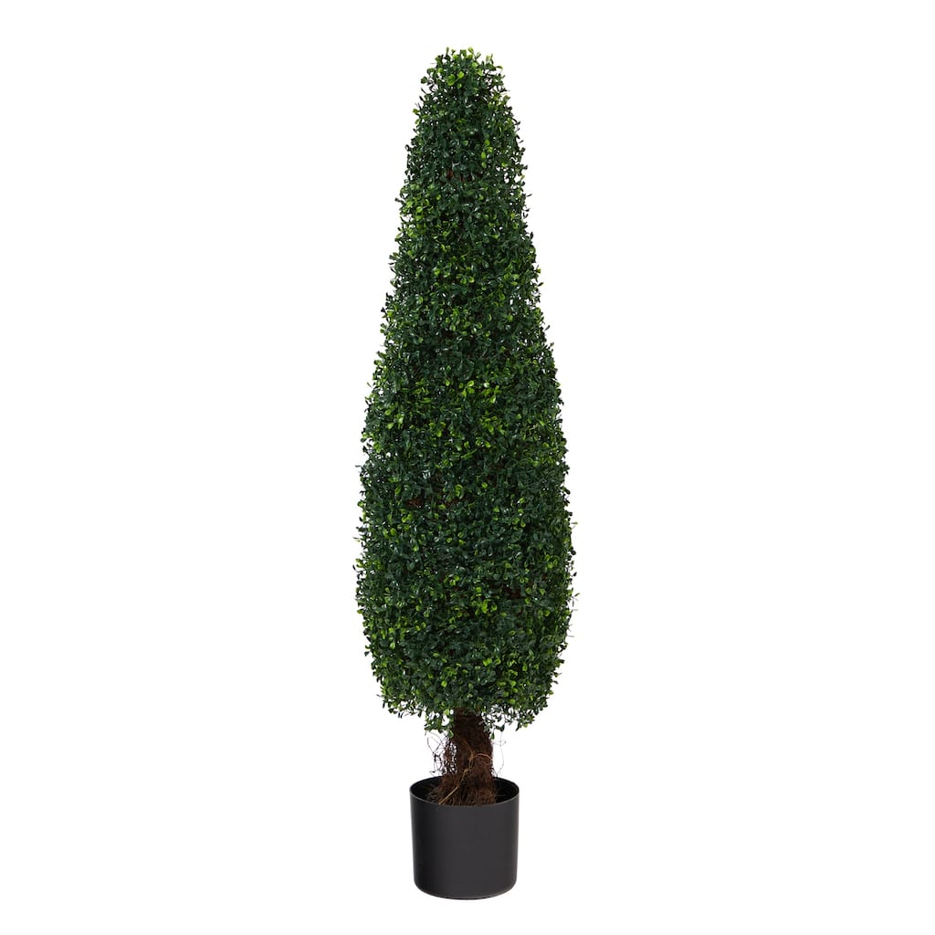 Artificial Topiary Tree 4ft - Indoor Outdoor UV Resistant - Lush Green Foliage - Decorative Garden Accent - 41-50 Inches