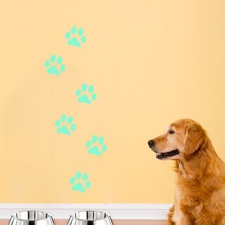 Walplus Peel and Stick Glow In The Dark Paw Prints Wall Stickers Home Room Decor