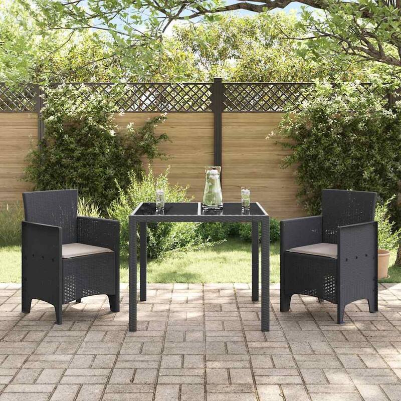 vidaXL Garden Chair 2/4 pcs Anthracite/Brown/White 53 x 49 x 85 cm PP - 53 x 49 x 85 cm