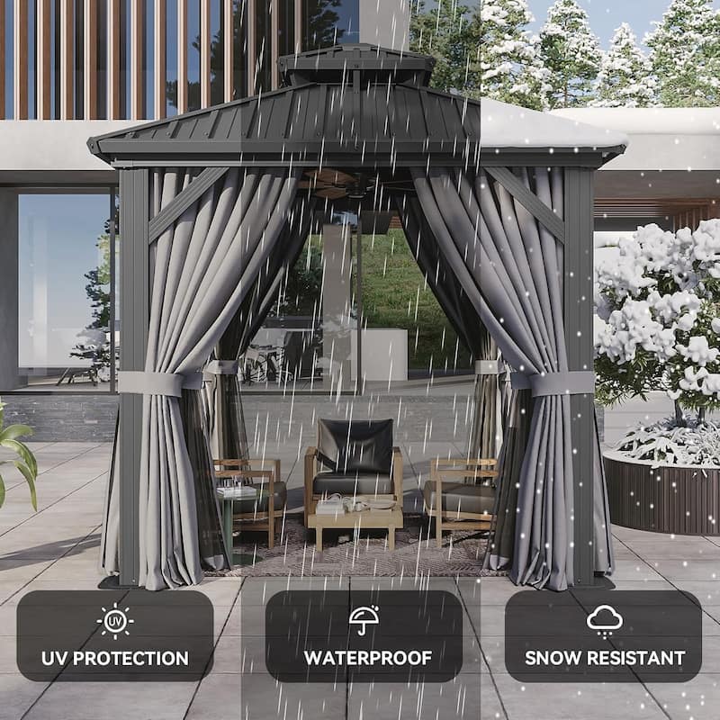 Hardtop Gazebo with Double Galvanized Steel Roof