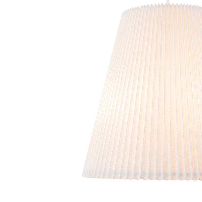 Scandinavian White Linen Pleated Conical Lantern Chandelier