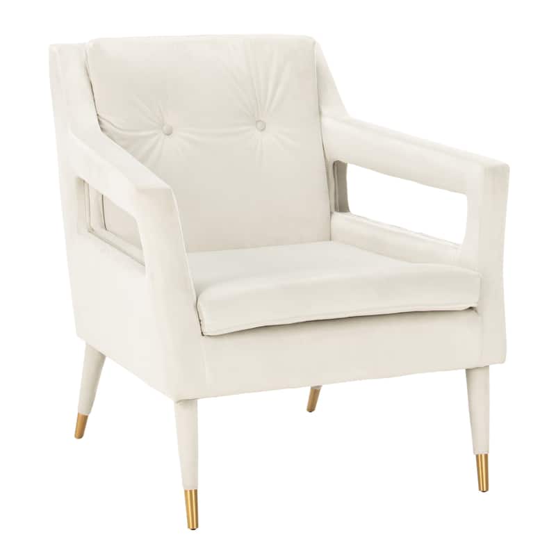 SAFAVIEH Amber Tufted Velvet Accent Chair - 30.3" x 34.1" x 33.9" - 30Wx34Dx34H
