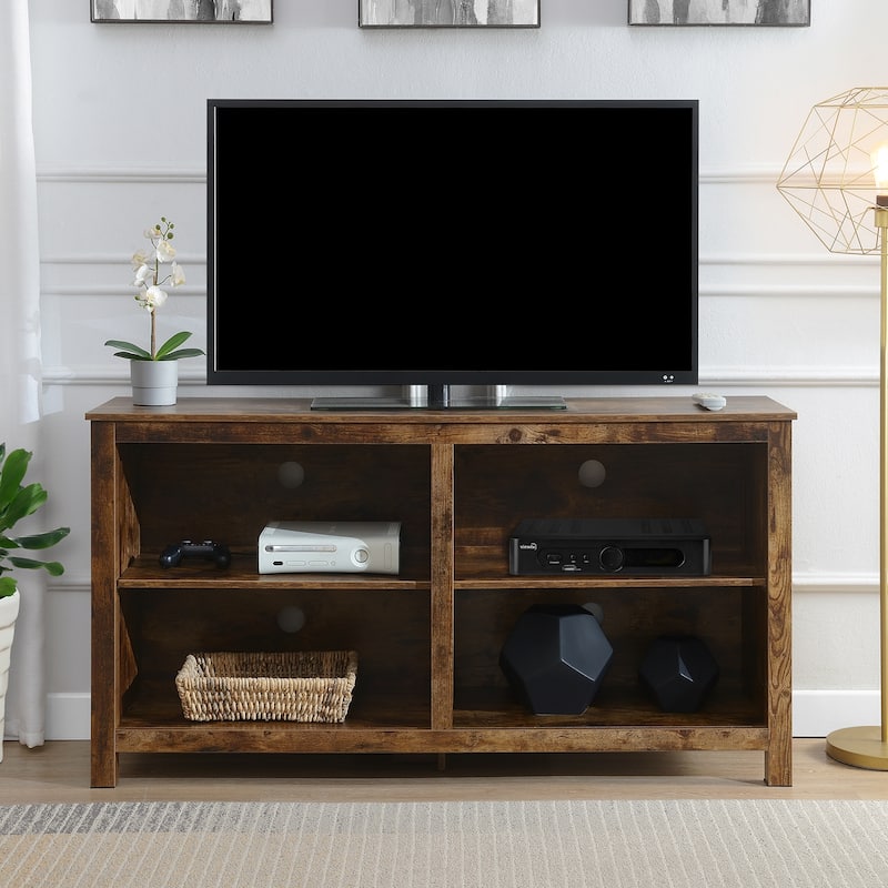 Convenience Concepts Montana Highboy TV Stand with Shelves for TVs up to 65 Inches - Barnwood