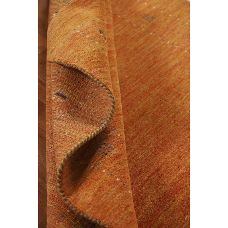 Hand Knotted Oriental 100% Wool Carpet Tribal Tribal Oranges & Rust Gabbeh Area Rug - 7' 8'' X 4' 11''