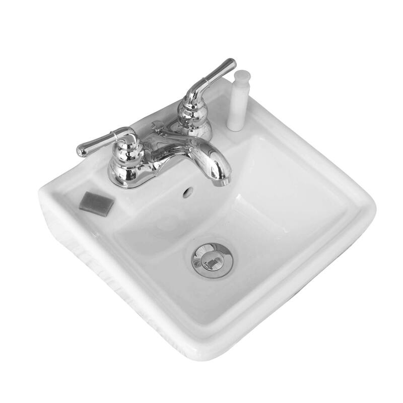 Fine Fixtures Ceramic 12.25-inch Small White Wallmount Sink