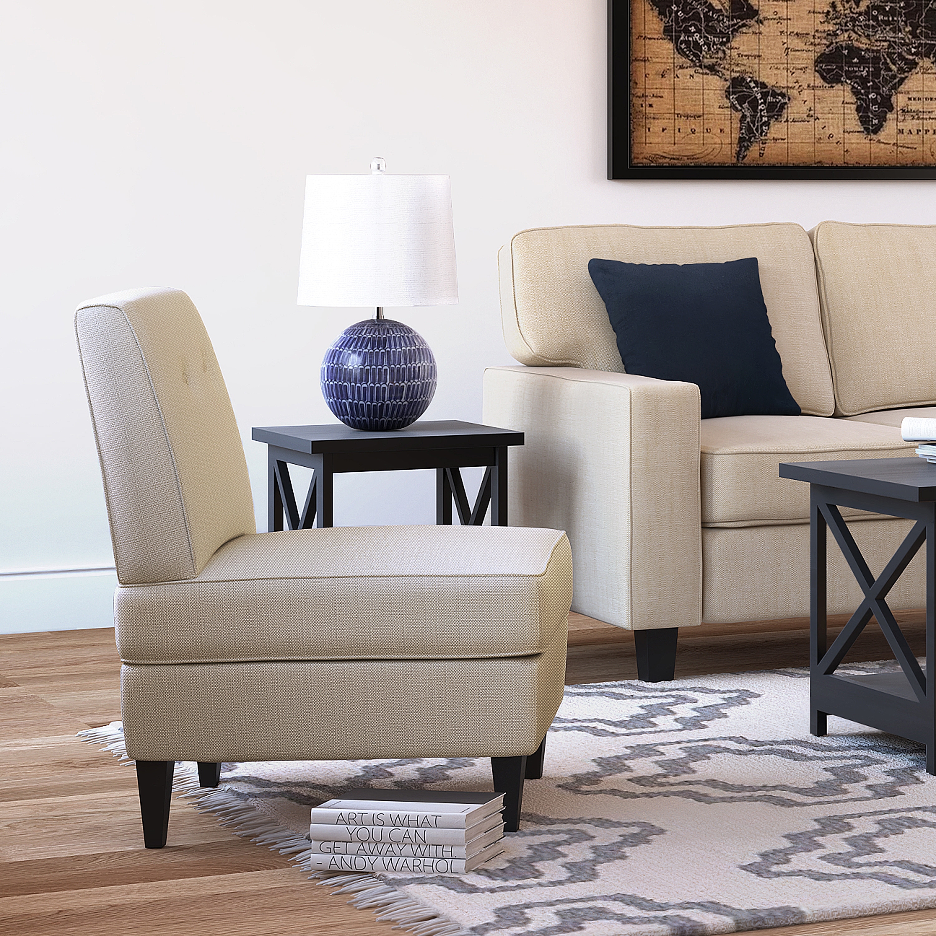 Serta Copenhagen Modern Accent Chair, Button Tufted Backrest