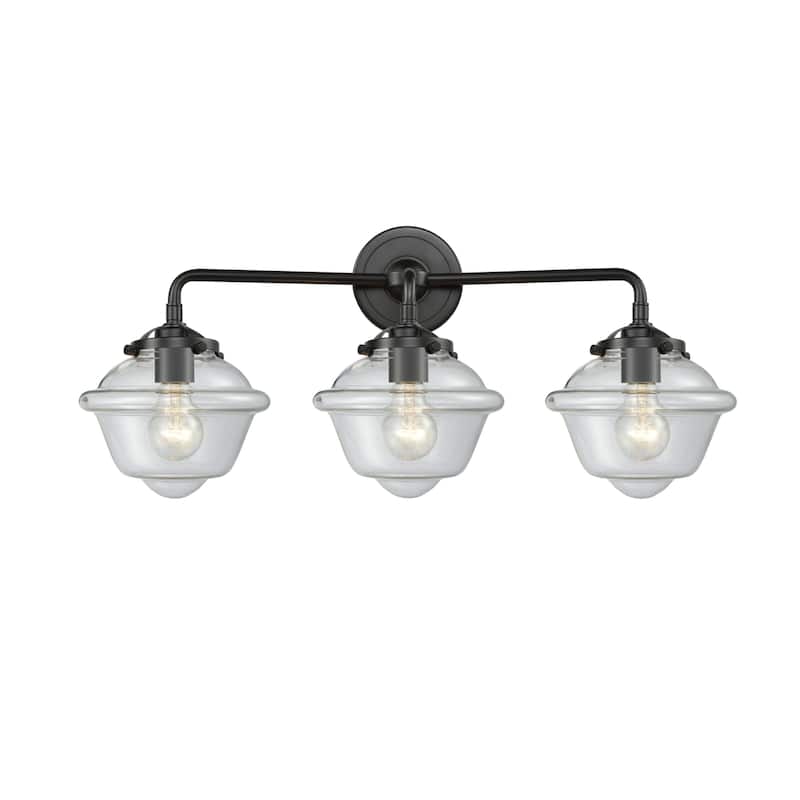 Innovations Lighting Small Oxford 3 Light 26" Wide Bathroom Vanity - Oil Rubbed Bronze / Clear