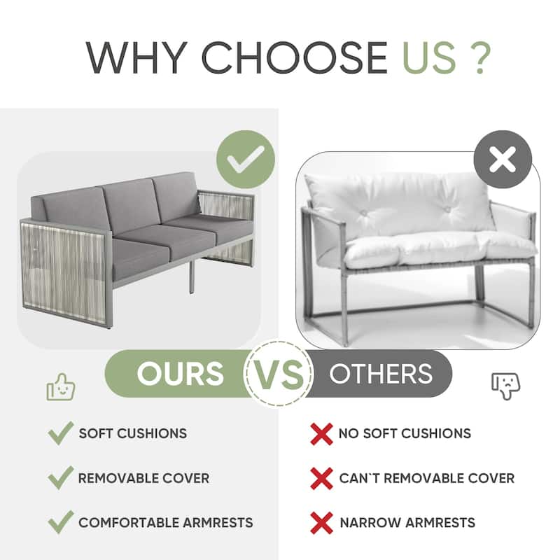 Pocassy 5 Inch Outdoor Patio Sofa Funiture