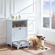 preview thumbnail 1 of 35, Roomfitters Dog Feeding Station with 2 Elevated Dog Bowls, Tilt Out Pet Feeding Cabinet Station White
