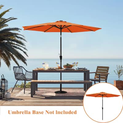 Clihome 10-ft Aluminum Pole Outdoor Umbrella With LED Light