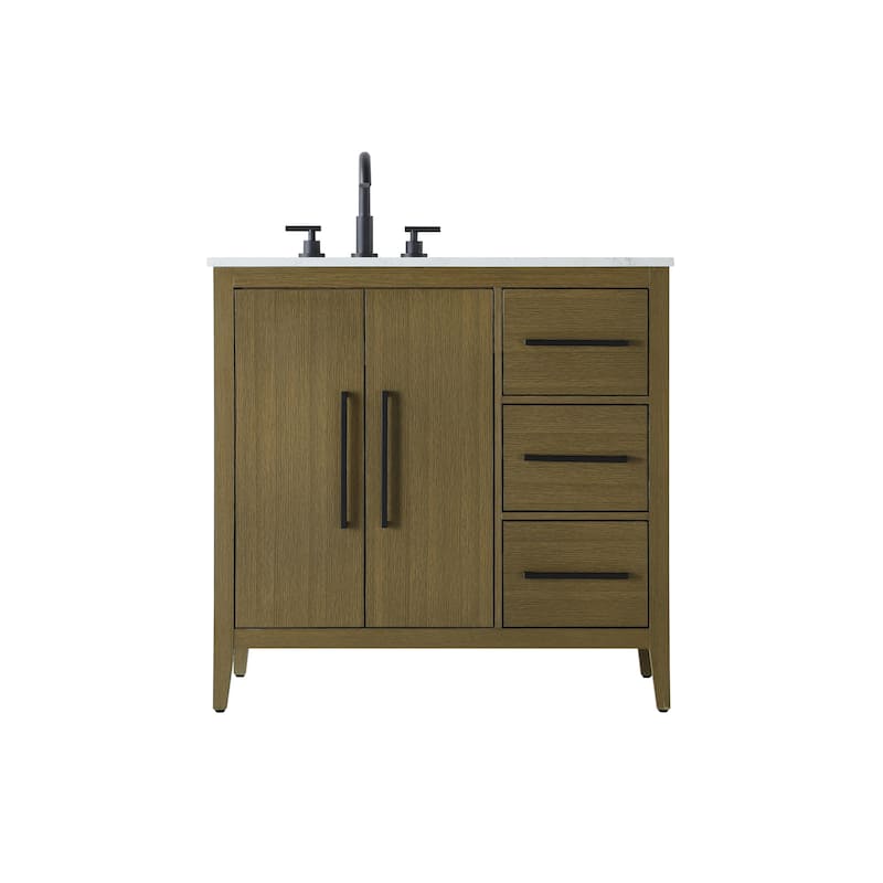 Elegant Lighting VF29336 Millie 36" Free Standing Single Basin Vanity - Chestnut Brown