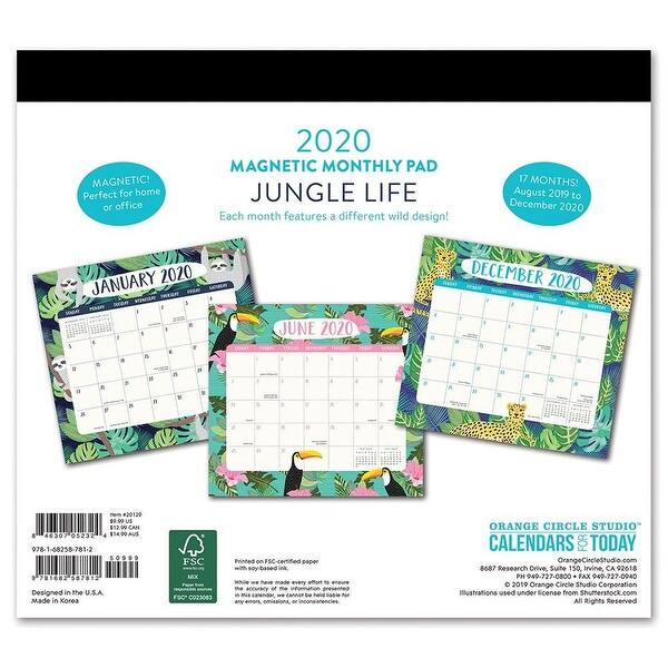 Shop Orange Circle Studio 2020 Magnetic Monthly Calendar Pad Jungle Life Overstock 28999426