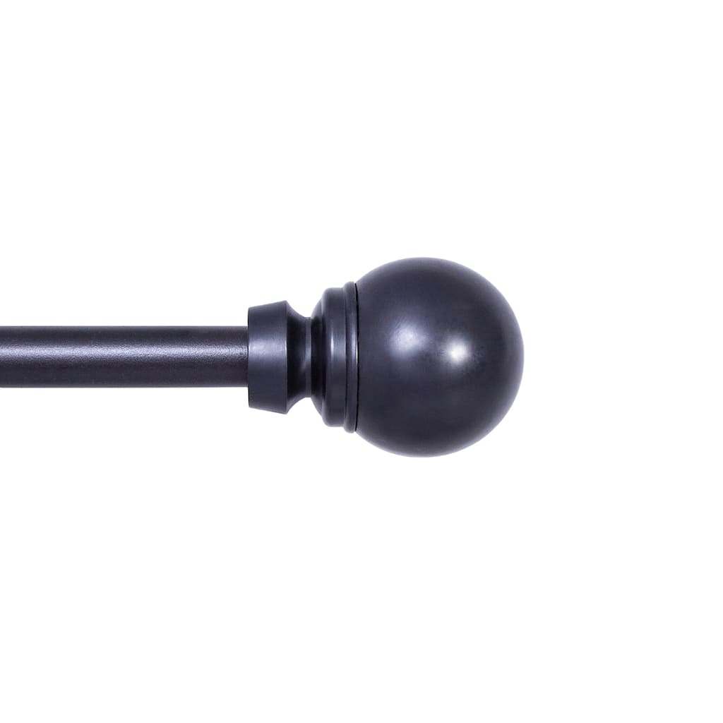 Kenney® Mae 5/8" Standard Decorative Window Curtain Rod, 28-48", Black