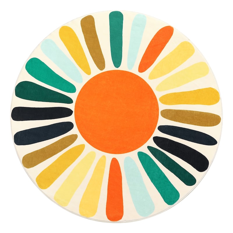 Garvee Rainbow Sol Kids Area Rug