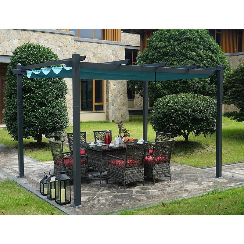 Kozyard Atlantics Outdoor 10'x13' Extra Large BBQ Grill Pergola with Sun Shade Gazebo Canopy