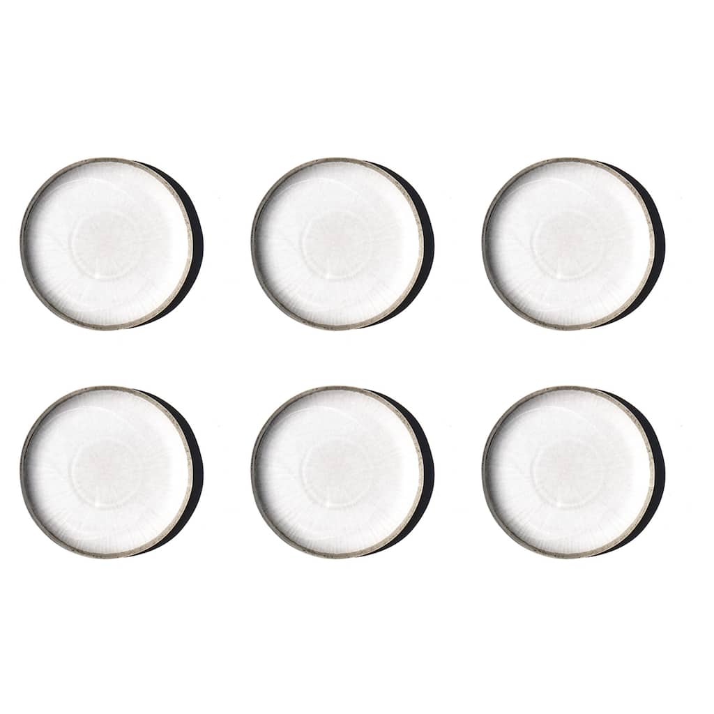 Abode Homewares Coastal Reactive NewWave Melamine Salad Plate - White - 8.5" - Set of 6