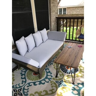 Zion Outdoor Industrial Acacia Wood Rectangle Coffee Table by Christopher Knight Home