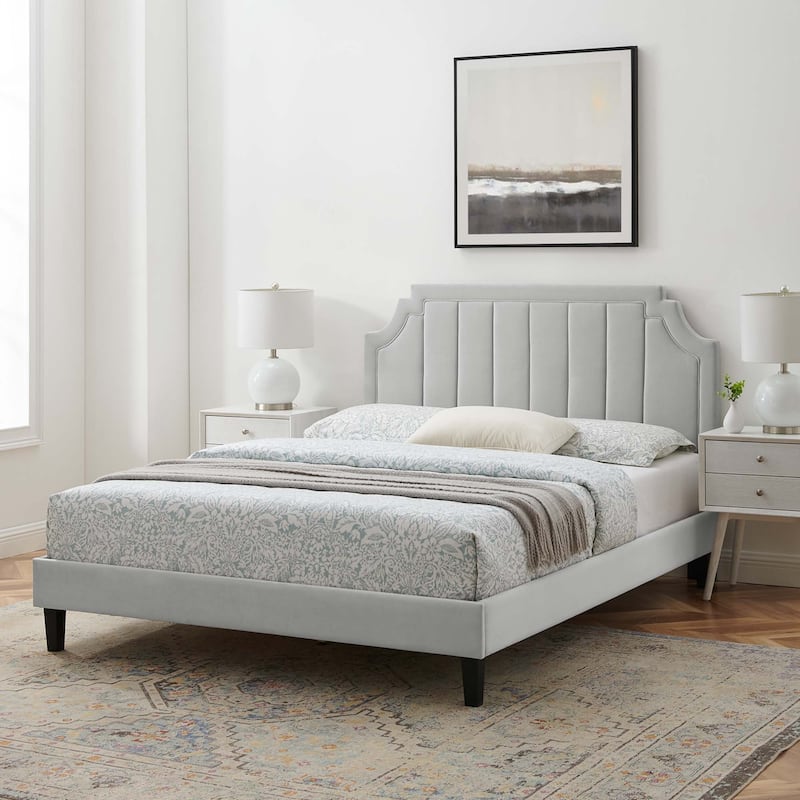 Sienna Performance Velvet Twin Platform Bed